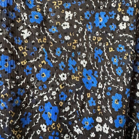 NWT Banana Republic Black/Blue Floral Velvet Dot Maxi Dress in Women's 16 - Picture 8 of 16